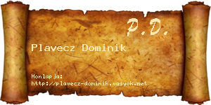 Plavecz Dominik névjegykártya